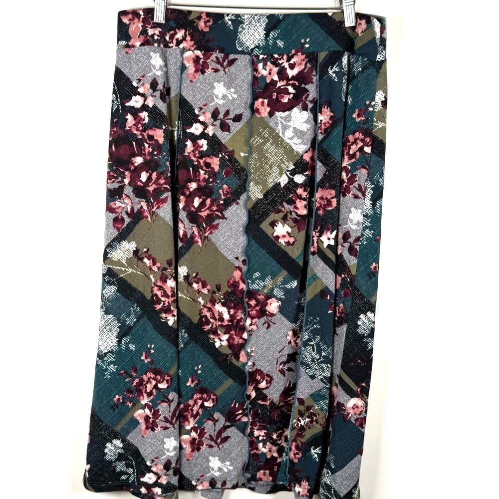 Midi Skirt Floral Patchwork Cottage Core Bohemian Hippy Retro Boho Fairy‎ Sz L